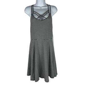 Hollister Women's Black & White Striped Sleeveless Dress Size M